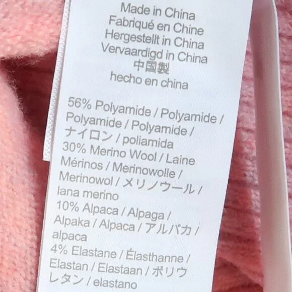 J. Crew Pink Merino Wool Alpaca Knit Turtleneck Sweater in Supersoft Yarn M